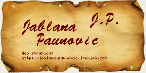 Jablana Paunović vizit kartica